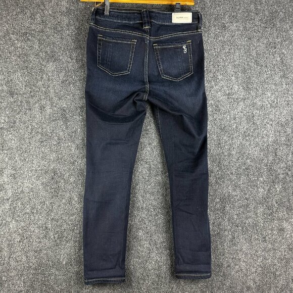 Slink Jeans Womens 4  Curvy Cotton Stretch Pockets Tapered Leg  Dark Wash - Picture 7 of 10